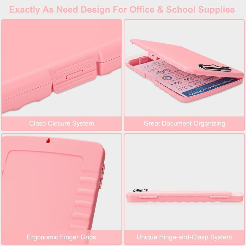SFLHHDM Clipboard with Pen Holder, Legal Size Nursing Clipboards with Storage, Plastic Clip Boards for Writing, Lightweight Cute Clipboard Storage with Low Profile Clip for Work, Office - Image 4